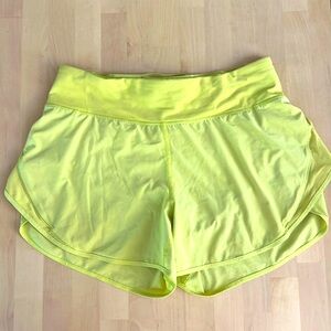 Lululemon women lime green running shorts size 8
